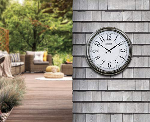 Citizen CC2048 Outdoor Wall Clock, Black