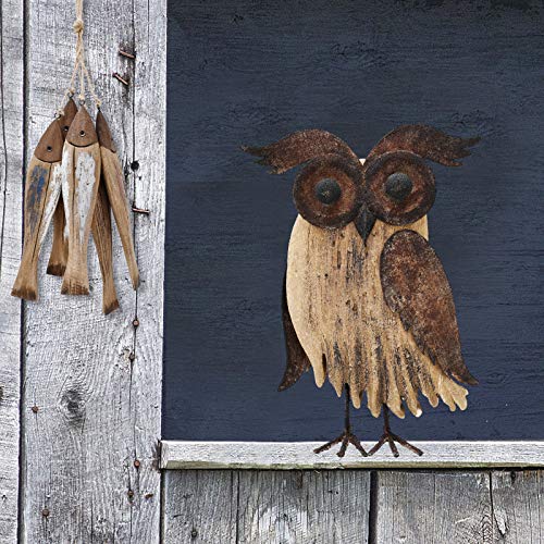 K KILIPES Rustic Owl Decorations for Home Decorative Wood Owl Figurine Statues Night Owl Tabletop Ornaments Collectible…