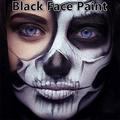 Go Ho Black Cream Face Body Paint, 2.1Oz (60ml) Water Based Black Skull Skeleton Joker Makeup,Face Painting for Adults…
