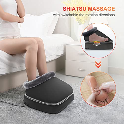 Shiatsu Foot Massager Machine with Heat, 2-in-1 Heated Foot Warmer for Women,Men Gifts & Foot Back Massager for Back…