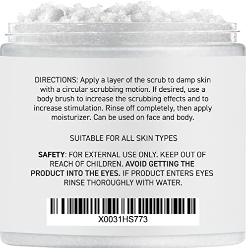 Brooklyn Botany Dead Sea Salt and Coconut Milk Body Scrub - Moisturizing and Exfoliating Body, Face, Hand, Foot Scrub…