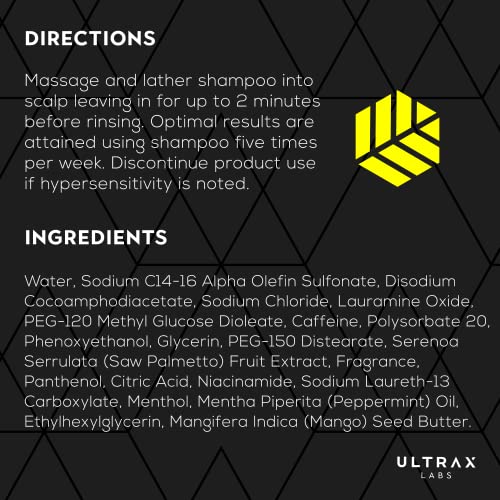 Ultrax Labs Hair Growth Shampoo for Thinning Hair and Hair Loss, Scientifically Formulated Hair Thickening Shampoo, Hair Growth for Women and Men - Hair Surge 8 oz