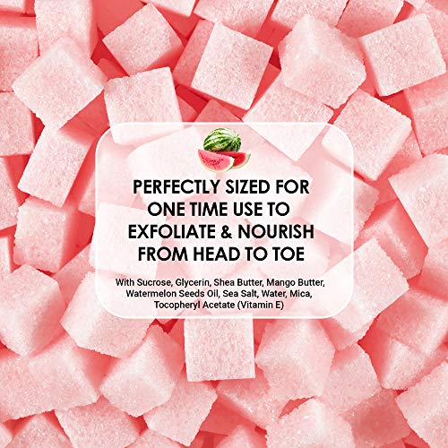 Body Scrub Exfoliator - 12oz WATERMELON Sugar scrub cubes w/Mango Butter & Shea butter- Ultra Hydrating & Moisturizing…