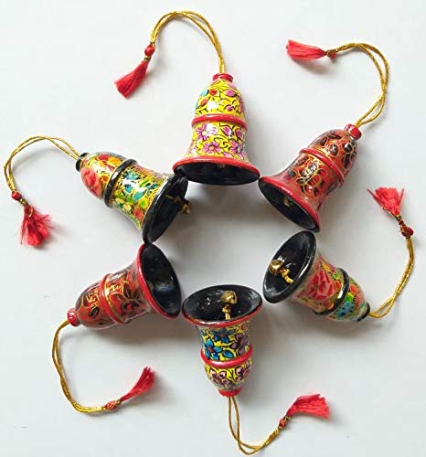 Christmas Hanging Handmade Crafted Shatterproof Home Decoration, Colorful Festive Decorative Ornaments, Bell Collection…