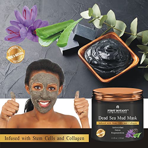 100% Natural Mineral-Infused Dead Sea Mud Mask 8.8 oz w/ Stem Cells for Facial Treatment, Skin Cleanser, Pore Reducer…