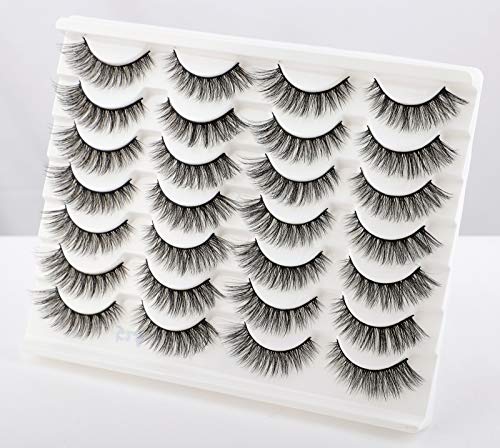 Newcally Lashes False Eyelashes Cat Eyes Wispy Natural Faux Mink Lashes 14 Pairs Pack Light Volume Short Fake Eye Lashes…
