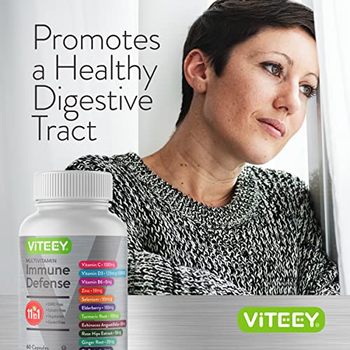 11 in 1 Immune Defense Support Supplement Booster with Vitamin C, Vitamin D3, Vitamin B6, Zinc, Elderberry, Echinacea…