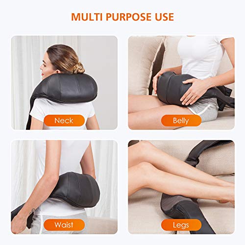 Snailax Shiatsu Neck and Shoulder Massager - Back Massager with Heat, Deep Kneading Electric Massage Pillow for Neck…