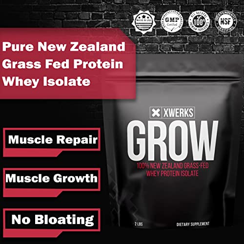 Xwerks Grow Vanilla Grass Fed Whey Protein Powder Isolate, Keto Friendly Cold Processed New Zealand Non-GMO All Natural…