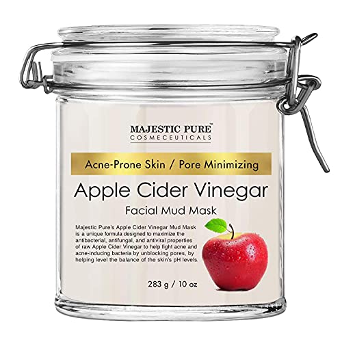MAJESTIC PURE Apple Cider Vinegar Facial Mask Face Mud Mask for Pore Minimizing and Acne Prone Skin - Promotes Younger…