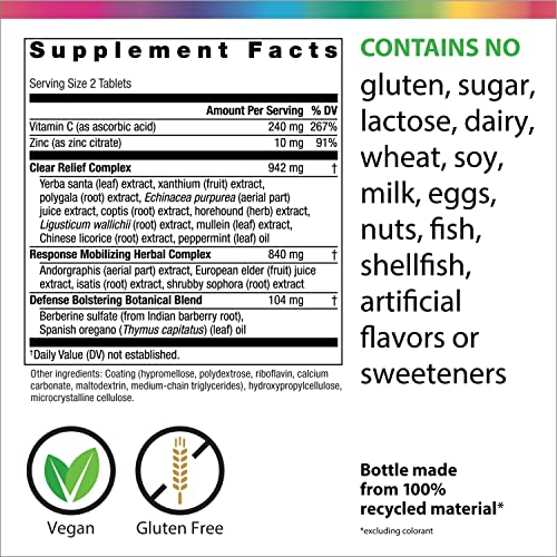 Rainbow Light Immune Support, Vitamin C & Zinc, Counter Attack, Gluten Free, Vegan, Sugar-Free, 3 Targeted Blends For…