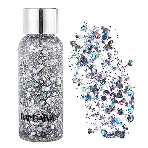 Holographic Body Glitter, TEOYALL Long Lasting Glitter Shimmer Chunky Sequins Glitters for Body, Face, Hair Makeup…
