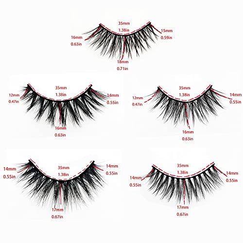 Mixed 20 pairs 3D Mink Lashes 5 styles Natural False Eyelashes 16-20mm Volume Fake Lashes Makeup Eyelash Thick cat lash…