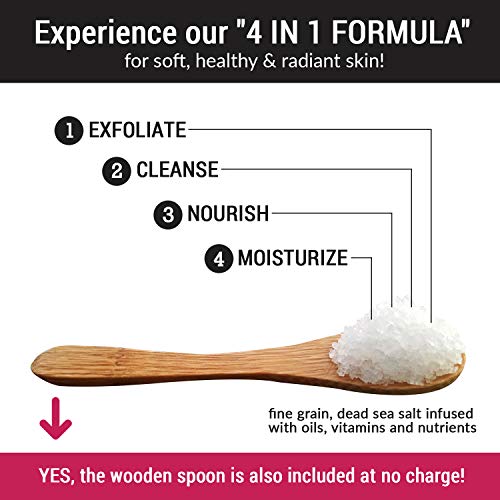 pureSCRUBS Premium Organic Body Scrub Set - INCLUDES spoon, loofah & soap - Large 16oz COCONUT BODY SCRUB Dead Sea Salt…