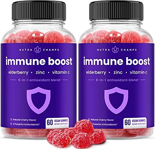 Immune Support Gummies | Powerful Blend of Elderberry, Vitamin C, Zinc, Echinacea, Astragalus Root & Ginger | Immune…