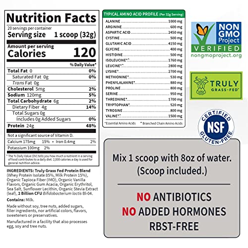 Garden of Life Sport Whey Protein Powder Vanilla, Premium Grass Fed Whey Protein Isolate Plus Probiotics for Immune…