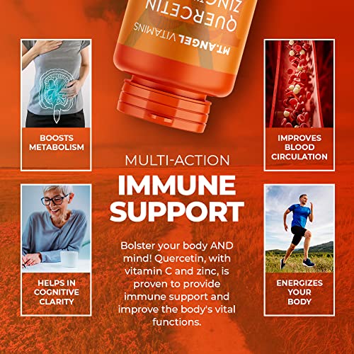 Quercetin Zinc Bromelain Supplement – Immune Support - 500mg Quercetin with Vitamins C and Zinc & D3 – Immunity Booster…