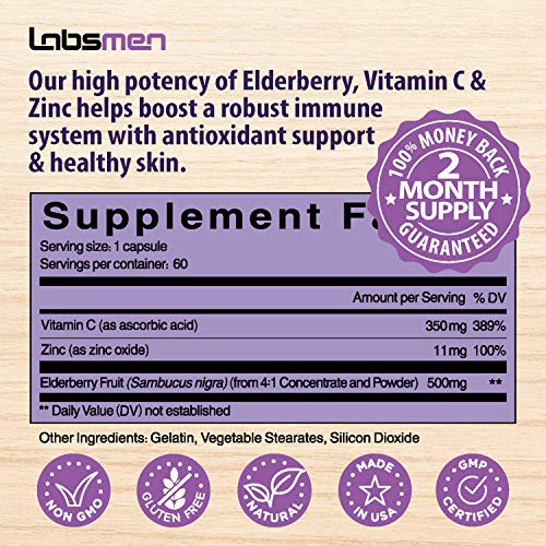 Sambucus Elderberry Zinc Vitamin C Supplement Provides Elderberry Immune Support Vitamin Zinc Vitamin C As Immune…