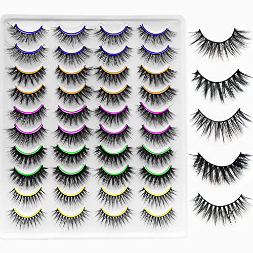 Mixed 20 pairs 3D Mink Lashes 5 styles Natural False Eyelashes 16-20mm Volume Fake Lashes Makeup Eyelash Thick cat lash…