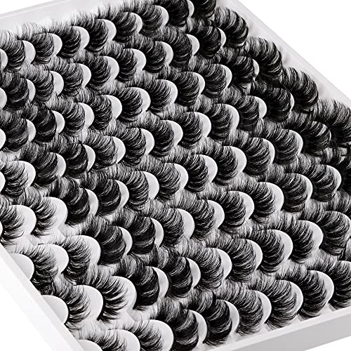 False Eyelashes 48 Pairs 6 Styles Mixed Fluffy Curled Fake Eye Lashes Bulk Wholesale Dramatic Thick 5D Wispy Strip Faux…