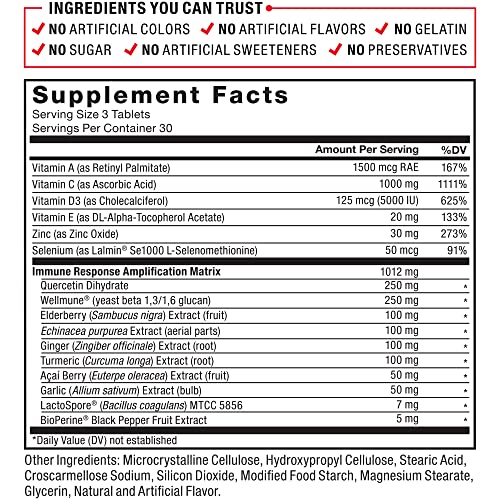 Force Factor Immunity, Immune Support Booster with Elderberry and 1000mg of Vitamin C, Plus Vitamin D, Zinc, Probiotics…