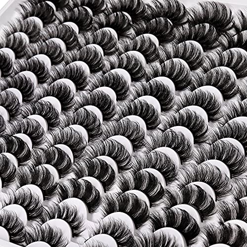 False Eyelashes 48 Pairs 6 Styles Mixed Fluffy Curled Fake Eye Lashes Bulk Wholesale Dramatic Thick 5D Wispy Strip Faux…