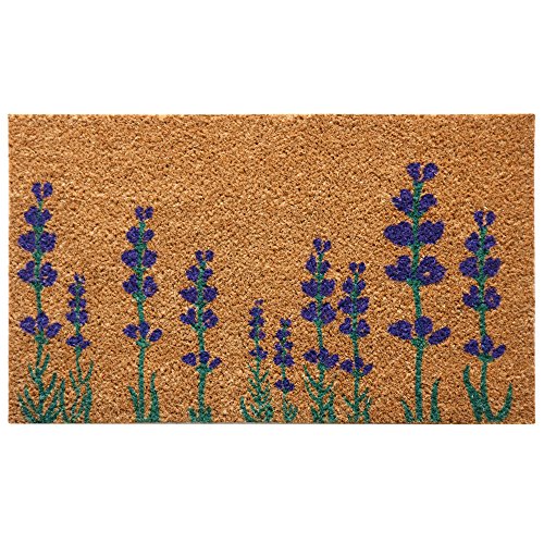 Rubber-Cal "Purple English Lavender Flower Doormat, 18" x 30"