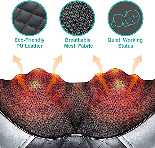 Medcursor Neck and Shoulder Massager with Heat, Electric Shiatsu Back Massage Device, Portable Deep Tissue 3D Kneading…